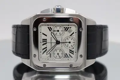 Cartier Santos 100XL Chronograph Stainless Steel