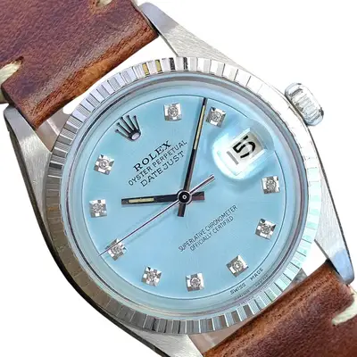 Rolex Datejust Stainless Steel Blue Brown