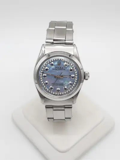 Rolex $12,000 Blue MOP Diamond SS Oyster