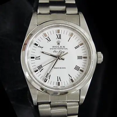 Rolex Air King Stainless Steel White