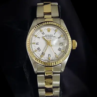 Rolex Date Two-Tone 14K Gold Steel