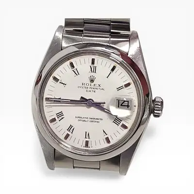 Rolex Date Steel White Roman Oyster
