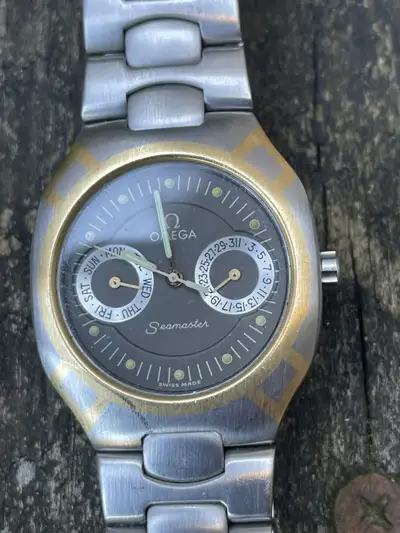 Omega 80s Omega Seamaster Polaris Day/Date Black
