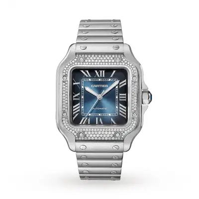 Cartier Santos Stainless Steel Blue W4SA0006