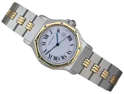 Cartier Santos de Cartier Octagon, White
