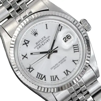 Rolex Datejust White Gold Steel Fluted