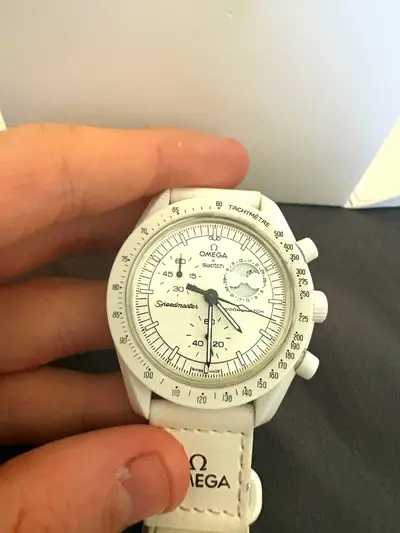 Omega x Swatch Speedmaster Moonphase White