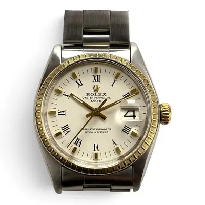 Rolex Date Two Tone White Roman