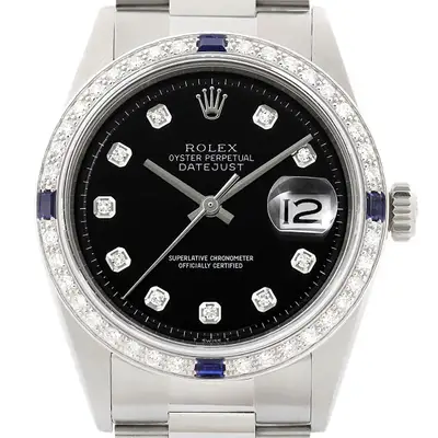 Rolex Datejust Black Diamond Bezel 18K
