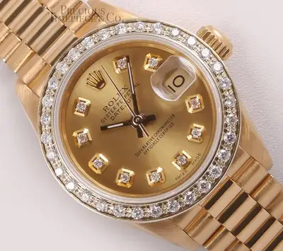 Rolex Datejust 18K President Diamond Bezel