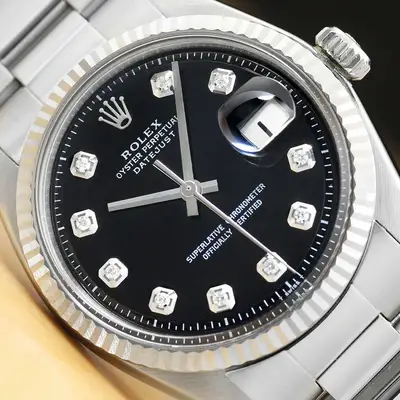 Rolex DATEJUST BLACK 18K WHITE GOLD