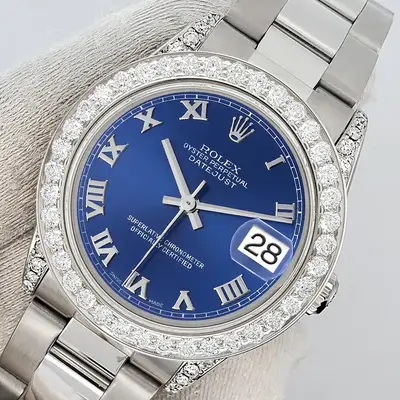 Rolex Datejust Midsize Blue 2.1ct Diamond