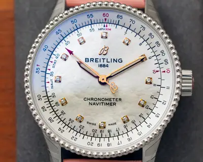 Breitling NavitimerAutomatic MOP Pink Strap Diamond