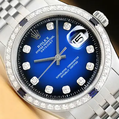 Rolex DATEJUST 1603 BLUE VIGNETTE DIAMOND