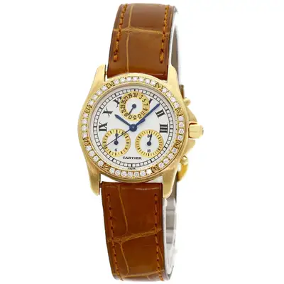 Cartier Santos Round Chronoflex K18 Yellow