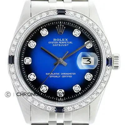 Rolex Datejust Blue Vignette Diamond 18K