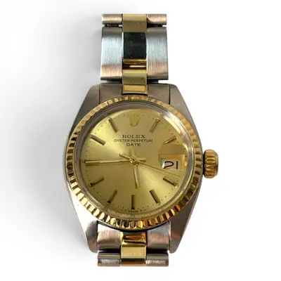 Rolex Date Two Tone Champagne Oyster