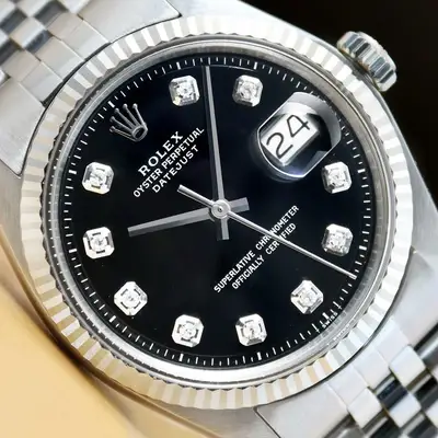 Rolex DATEJUST 1601 BLACK DIAMOND 18K