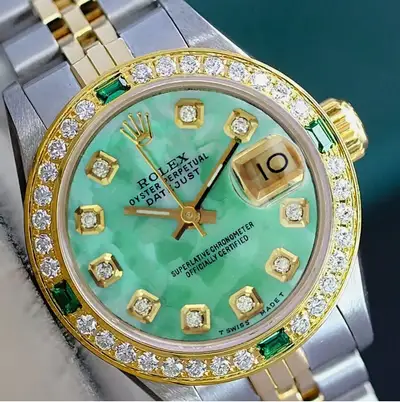 Rolex Datejust Two-Tone Green Mother of