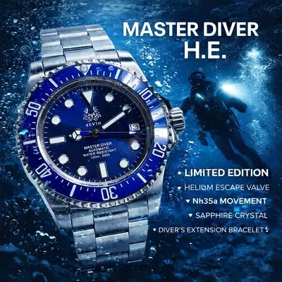 Unknown Sevin Blue “Master Diver H.E.” Limited Edition Automatic Watch