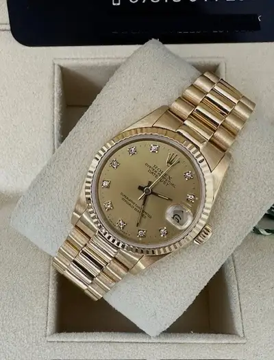 Rolex 18K GOLD MIDSIZE DATEJUST WITH