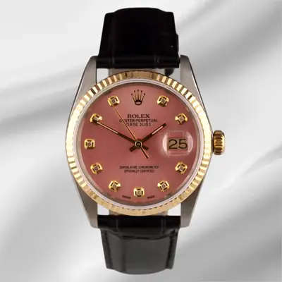 Rolex Datejust Yellow Gold Fluted Pink