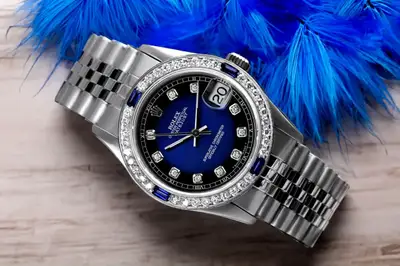 Rolex Datejust Blue Stainless Steel Diamond