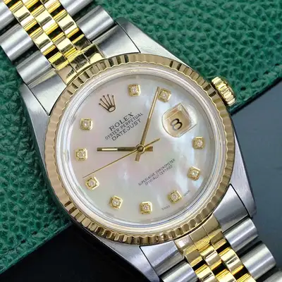 Rolex Datejust Twotone White Mother Of