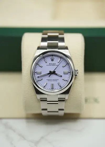 Rolex Steel Rolex Oyster Perpetual 126000 Lavender