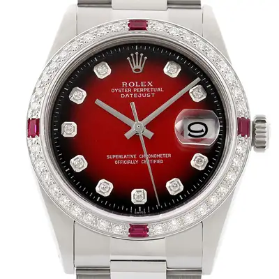 Rolex Datejust Red 18K White Gold
