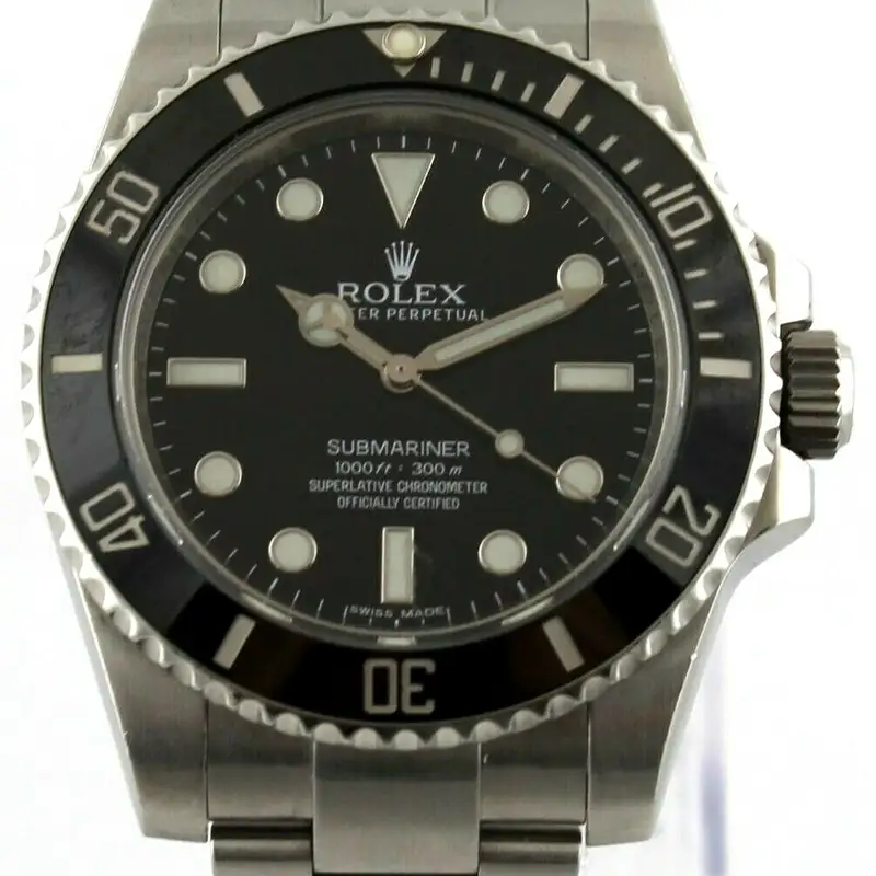 ROLEX SUBMARINER OYSTER 114060 BLACK CERAMIC MENS 40MM NO DATE WATCH BOX PAPERS
