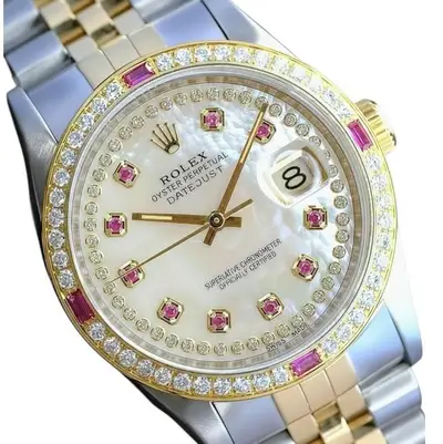 Rolex Datejust TwoTone Diamond Ruby Bezel