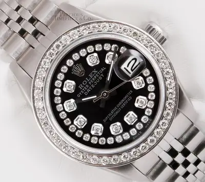 Rolex Datejust Stainless Steel Jubilee Black