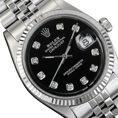 Rolex Datejust Steel Black Fluted Bezel