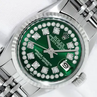 Rolex DATEJUST GREEN STEEL WHITE GOLD