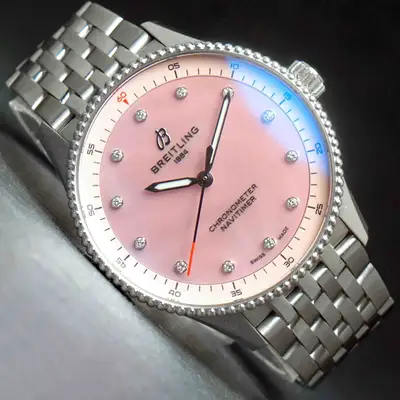 Breitling A77320 Navitimer Pink MOP Diamond
