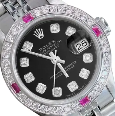 Rolex Datejust Black Ruby Bezel Stainless
