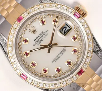 Rolex Datejust 18k TT/SS-White MOP Ruby