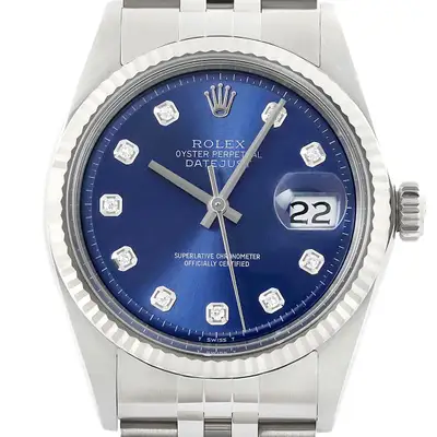 Rolex Datejust Blue Diamond 18K Gold