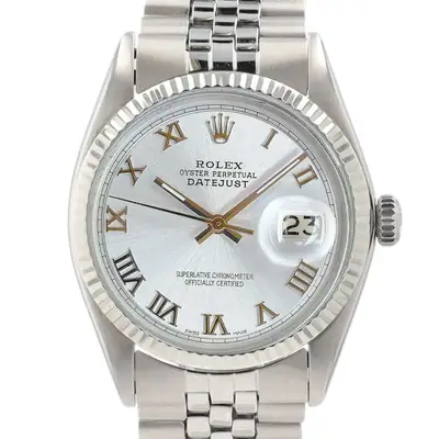 Rolex Datejust White Gold Steel Fluted