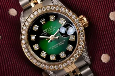 Rolex Datejust Green Two Tone Diamond
