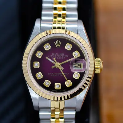 Rolex Datejust 18KY Gold Steel Purple