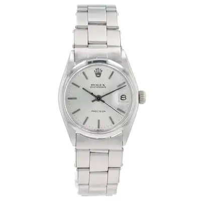 Rolex Oyster Date Womens Mid-Size Silver