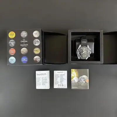 Omega Swatch Omega Speedmaster Black