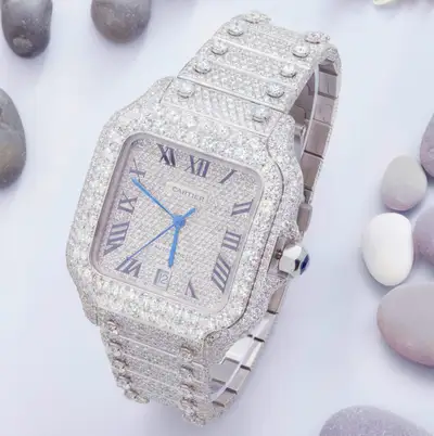 Cartier Santos Large WSSA0018 Iced Out