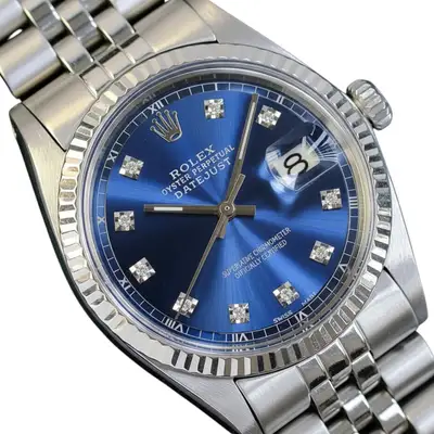 Rolex Datejust White Gold Steel Blue