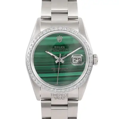 Rolex DATEJUST STEEL OYSTER GREEN DIAMOND