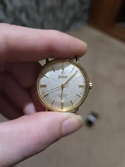 Omega Seamasters Deville 14k Gold Bezel